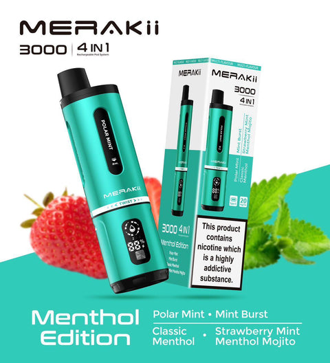 Shop 4 in 1 Merakii 3000 Puffs Disposable Vape Pod Kit - 4 in 1 Merakii 3000 Puffs Disposable Vape Pod Kit - Vape Blaze