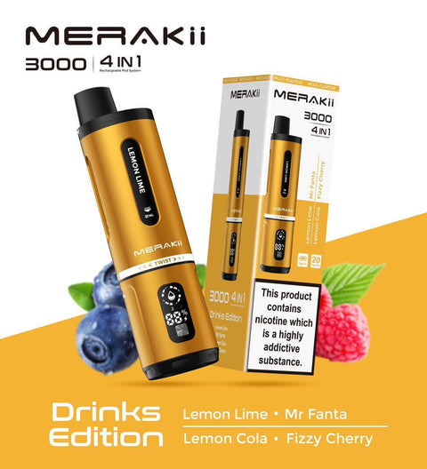 Shop 4 in 1 Merakii 3000 Puffs Disposable Vape Pod Kit - 4 in 1 Merakii 3000 Puffs Disposable Vape Pod Kit - Vape Blaze