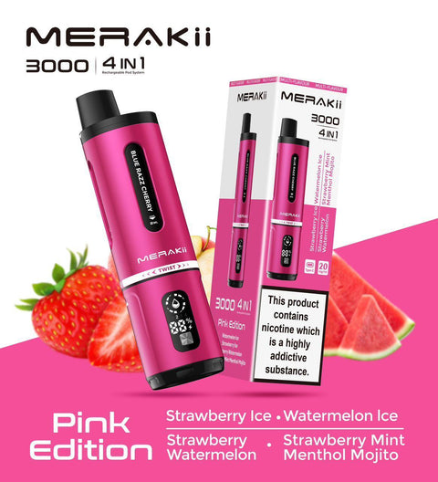 Shop 4 in 1 Merakii 3000 Puffs Disposable Vape Pod Kit - 4 in 1 Merakii 3000 Puffs Disposable Vape Pod Kit - Vape Blaze