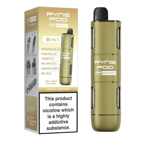 Shop 6 In 1 Pyne Pod PP6000 Disposable Vape Box of 5 - 6 In 1 Pyne Pod PP6000 Disposable Vape Box of 5 - Vape Blaze