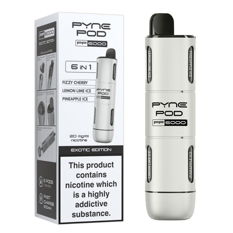 Shop 6 In 1 Pyne Pod PP6000 Disposable Vape Box of 5 - 6 In 1 Pyne Pod PP6000 Disposable Vape Box of 5 - Vape Blaze