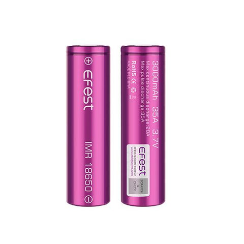 Shop Efest IMR 18650 3000mAh 35A Batteries - Pack of 2 - Efest IMR 18650 3000mAh 35A Batteries - Pack of 2 - Vape Blaze