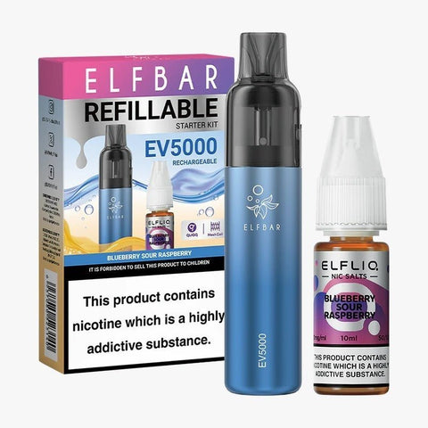 Shop Elf Bar EV5000 Starter Kit & Elfliq Nic Salt 10ml E - Liquid Combo Pack - Elf Bar EV5000 Starter Kit & Elfliq Nic Salt 10ml E - Liquid Combo Pack - Vape Blaze