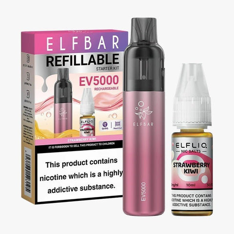 Shop Elf Bar EV5000 Starter Kit & Elfliq Nic Salt 10ml E - Liquid Combo Pack - Elf Bar EV5000 Starter Kit & Elfliq Nic Salt 10ml E - Liquid Combo Pack - Vape Blaze