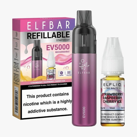 Shop Elf Bar EV5000 Starter Kit & Elfliq Nic Salt 10ml E - Liquid Combo Pack - Elf Bar EV5000 Starter Kit & Elfliq Nic Salt 10ml E - Liquid Combo Pack - Vape Blaze