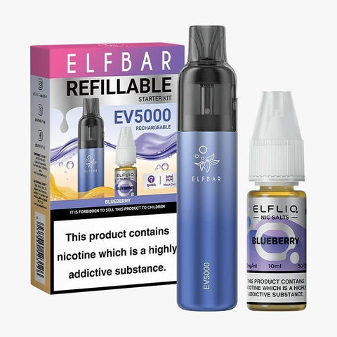 Shop Elf Bar EV5000 Starter Kit & Elfliq Nic Salt 10ml E - Liquid Combo Pack - Elf Bar EV5000 Starter Kit & Elfliq Nic Salt 10ml E - Liquid Combo Pack - Vape Blaze