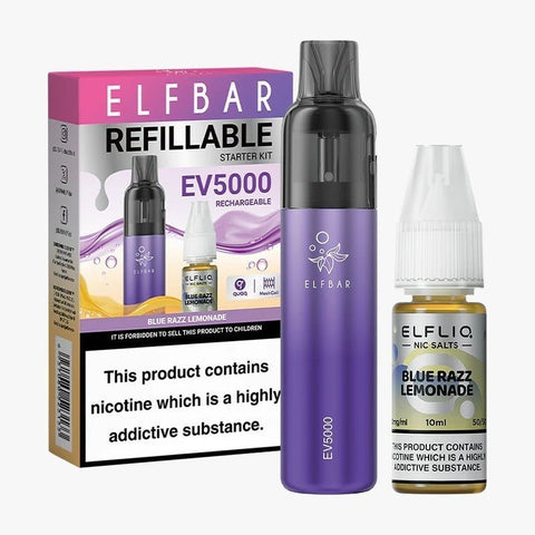 Shop Elf Bar EV5000 Starter Kit & Elfliq Nic Salt 10ml E - Liquid Combo Pack - Elf Bar EV5000 Starter Kit & Elfliq Nic Salt 10ml E - Liquid Combo Pack - Vape Blaze