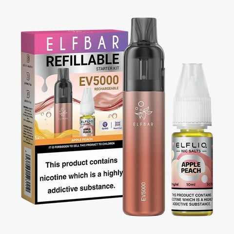 Shop Elf Bar EV5000 Starter Kit & Elfliq Nic Salt 10ml E - Liquid Combo Pack - Elf Bar EV5000 Starter Kit & Elfliq Nic Salt 10ml E - Liquid Combo Pack - Vape Blaze