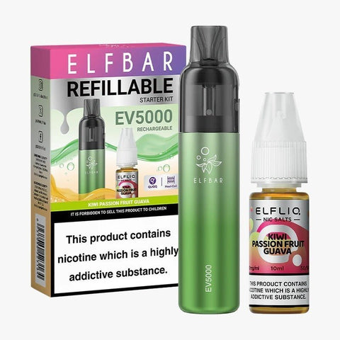 Shop Elf Bar EV5000 Starter Kit & Elfliq Nic Salt 10ml E - Liquid Combo Pack - Elf Bar EV5000 Starter Kit & Elfliq Nic Salt 10ml E - Liquid Combo Pack - Vape Blaze