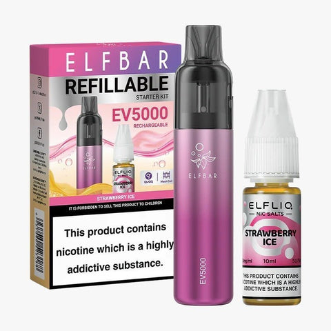 Shop Elf Bar EV5000 Starter Kit & Elfliq Nic Salt 10ml E - Liquid Combo Pack - Elf Bar EV5000 Starter Kit & Elfliq Nic Salt 10ml E - Liquid Combo Pack - Vape Blaze