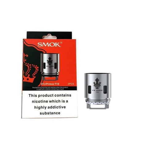 Shop Smok Tfv12 Prince T10 - 0.12 ohm - Coils - 3pack - Smok Tfv12 Prince T10 - 0.12 ohm - Coils - 3pack - Vape Blaze